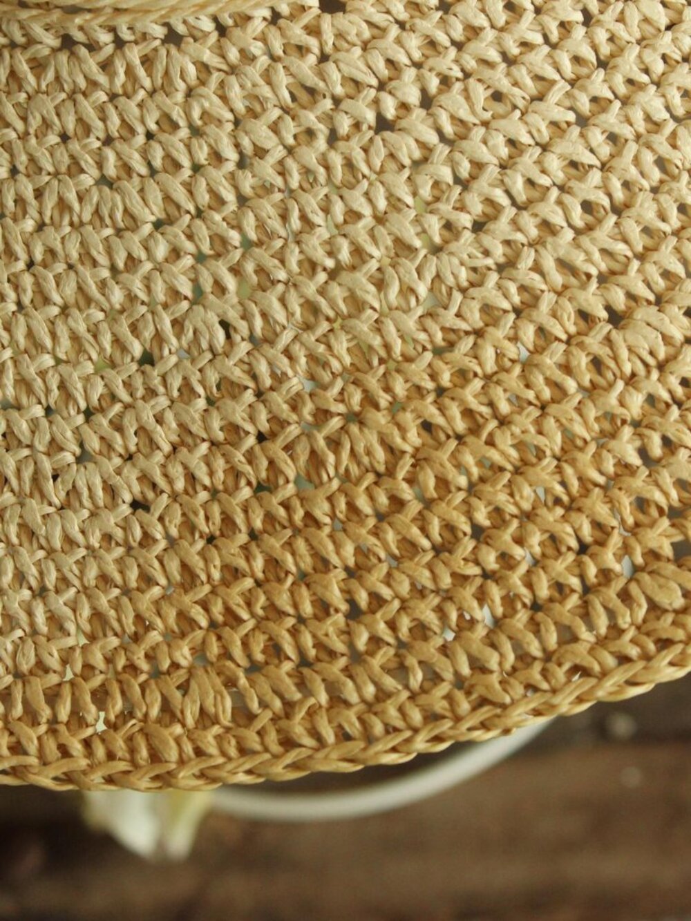 Vintage 2000s Hat, Y2K Paper Straw Wide Brimmed Sunhat, Millinery - Picture 4 of 12